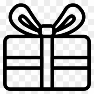 Christmas Gift Box Icon - Clipart Black & White Present