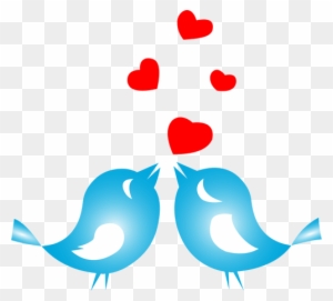 Colored Love Birds - Love Birds With Hearts