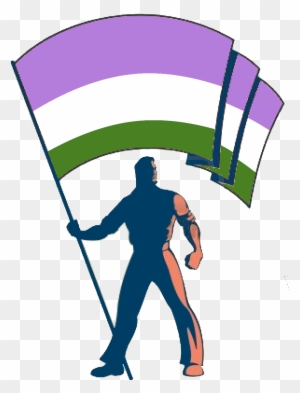 Genderqueer - Man Holding Up Flag