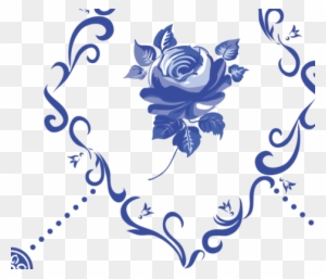 Blue Rose Clipart Dutch - Wind Mill Dutch Tile (blue) Custom Fabric Oonflower