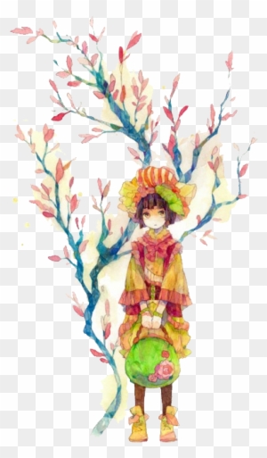 Watercolor Painting Anime Illustration - Watercolor Anime - Free  Transparent PNG Clipart Images Download