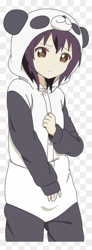 anime girl with panda hoodie