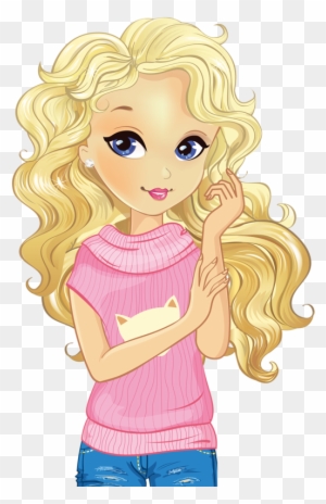 Doll Png Transparent Clipart - Blonde Hair Girl Drawing - Free Transparent  PNG Clipart Images Download