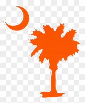 South Carolina Palmetto And Moon Custom Die Cut Decal - South Carolina Palm Tree