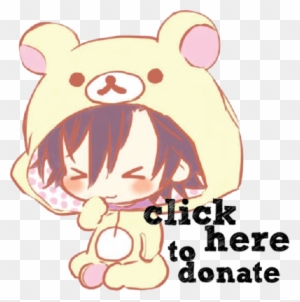 Click Here To Donate Button -free Use - Anime Cute Bear Boys