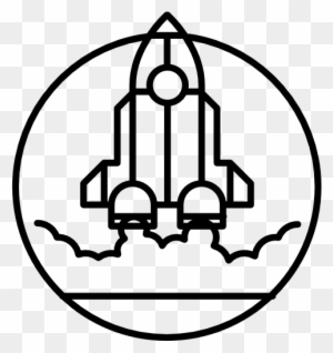 Rocket Ship Outline In Launching Position Free Icon - Rocket Ship Outline