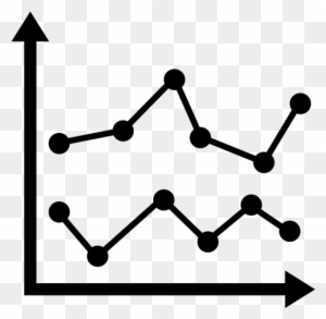 Double Line Graph Icon Clipart - Bar Chart Black And White