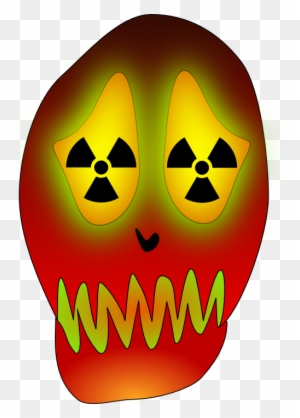 Skull And Nuclear Warning Clipart - Nuclear Weapon