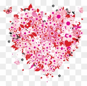Floral Pink Heart By Artbeautifulcloth Floral Pink - Love Heart Flower Png
