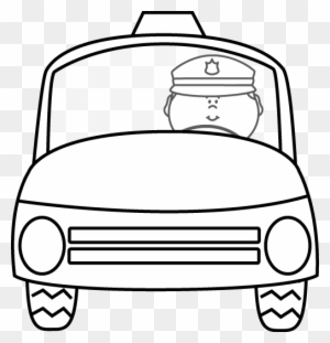 Police Clipart Black And White - Drive A Police Car Clipart Black And White