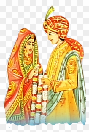 Marriage Cliparts - Indian Wedding Couple Clipart Png