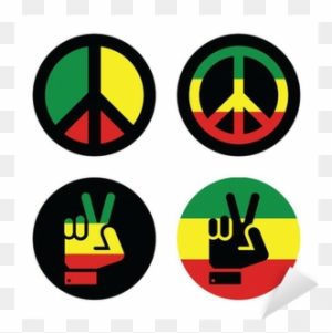 Rasta Peace, Hand Gesture Vector Icons Set Sticker - Cafepress Funky Peace Symbol Cap - Unique Baseball