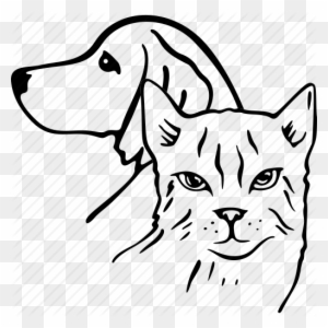 Dog And Cat Silhouettes Together Svg Png Icon Free - Drawing Dog Cat Png