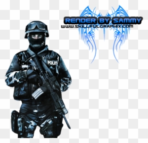 Swat Soldier Psd - Black Ops Military Uniform
