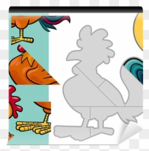 Cartoon Farm Rooster Puzzle Game Wall Mural • Pixers® - Puzzle