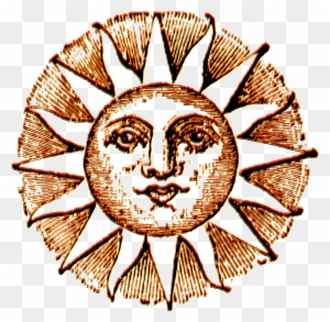 Vintage Sun 05 - Sun And Moon Drawing