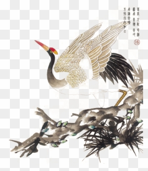 China Chinese Painting Qigong Printmaking Traditional - Chinese Crane Png