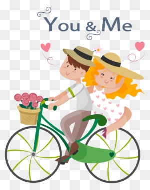 Couple Bicycle Love Illustration - Couple Png Cycling