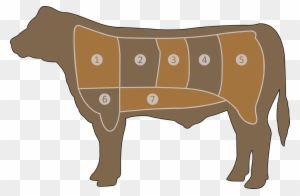 Meat Clipart Cow Meat - Outline Of A Beef Cow