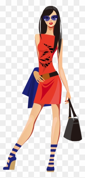 Girl Shopping Clipart Transparent - Fashion Girl Clipart Png