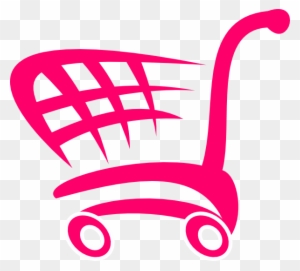 Pink Shopping Cart Clip Art At Clker - Shopping Cart Shower Curtain
