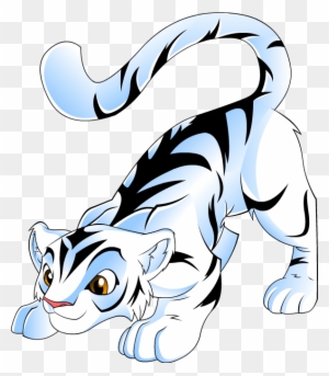 Author Comments - Cute Cartoon White Tigers - Free Transparent PNG Clipart  Images Download