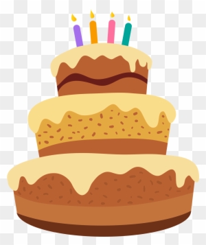 Three Tiered Birthday Cake With Candles Cartoon Clipart - Cake Happy Birthday Cartoon
