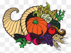 Cornucopia Clipart Health Food Pencil And In Color - Thanksgiving Clip Art