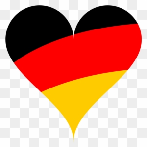 German Clipart Bendera - German Flag Love Heart