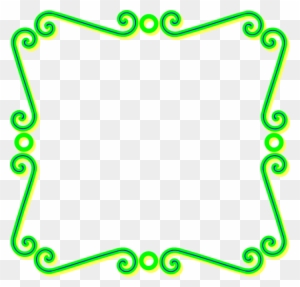 Green Scroll Art Label Clip Art At Clker - Green Frame Png
