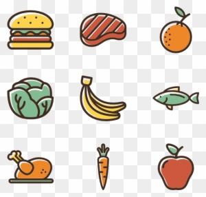 Linear Color Food Set - Healthy Food Icons