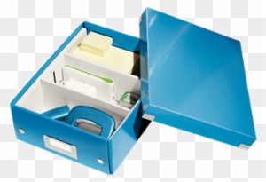 Organiser Box With 2-3 Flexible Compartments - Leitz Click & Store Small Organiser Box Blue