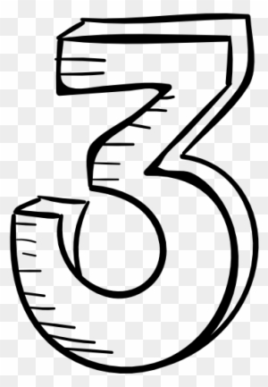 Number Three Clipart Black And White - Number Three Drawing - Free