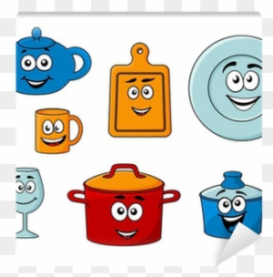 Collection Of Cartoon Kitchenware Wall Mural • Pixers® - Kitchen Utensil -  Free Transparent PNG Clipart Images Download