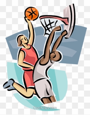 Basketball Players Royalty Free Vector Clip Art Illustration - Basketball Clipart