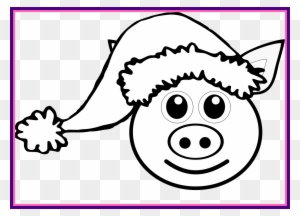 Pig Cute Cute Pig Face Clipart Shocking Pig Face Drawing - Penguin Santa Yard Sign