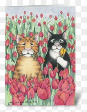 Tulip Cats Birthday - Tulip Cats Spring Party Invitation (bud & Tony)