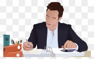 Business Man Vector Design - Man In Office Clipart
