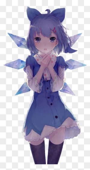 Anime Girl, Cirno, And Game Image - Young Anime Girl With Wings