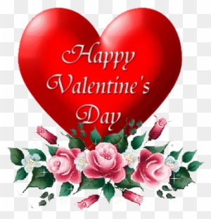 Happy Valentine's Day Heart Roses Glitter - Happy Valentine's Day Hearts