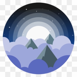 Vector Illustration Of The Tops Of Mountains Poking - Portrait Of A Man