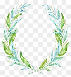 Leaf Watercolor Painting Wreath Drawing - Simple Greek Theme Wedding Invitation