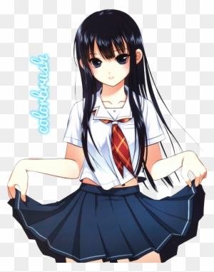 Cute Anime School Girl Paradise Picture - Anime Girl With Black Hair Png