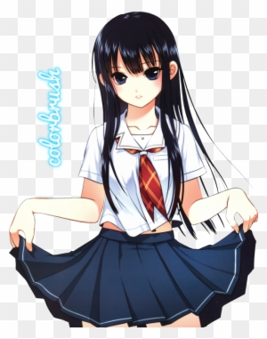 Cute Anime School Girl Paradise Picture - Anime Girl With Black Hair Png