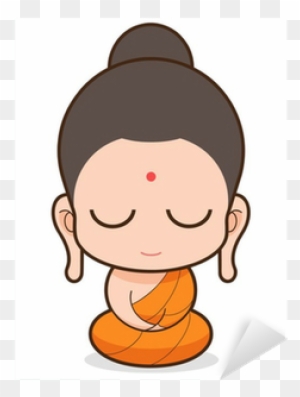 Buddhist Monk Cartoon, Illustration Sticker • Pixers® - 佛教 漫画 - Free ...