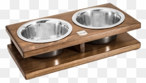 Luxury Raised Dog Feeders In Wood Or Metal - Double Dog Bowls