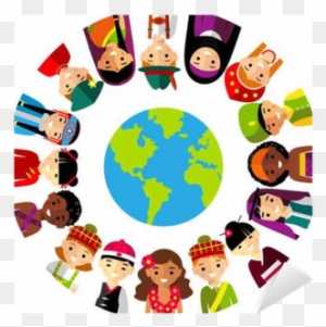 Vector Illustration Of Multicultural National Children, - Cultures Around The World Clipart