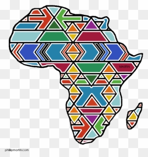 Map Of Africa With Ndebele Art - Africa Free Clip Art