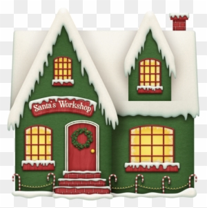House Clipart Santas - North Pole Santa's Workshop Clip Art - Free