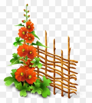 Flowers On A Fence Icon, Png Clipart Image - Flowers In Png Format